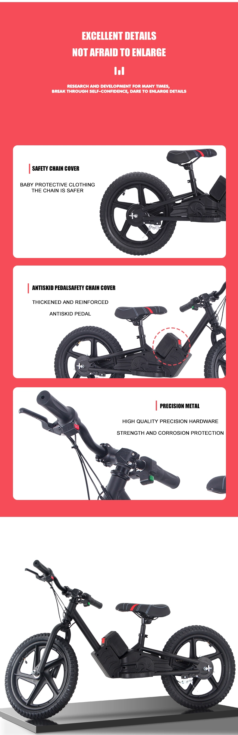 Factory Cheap Kids Fat Tire Electric Balance Bike Bicycle for Child Ebike